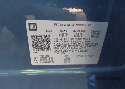 2024 Cadillac Xt4 Fwd Premium Luxury из США, поврежденный, VIN 1GYFZCR43RF140197